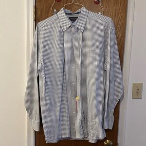 Wrangler Men's Blue and White Checkered Shirt